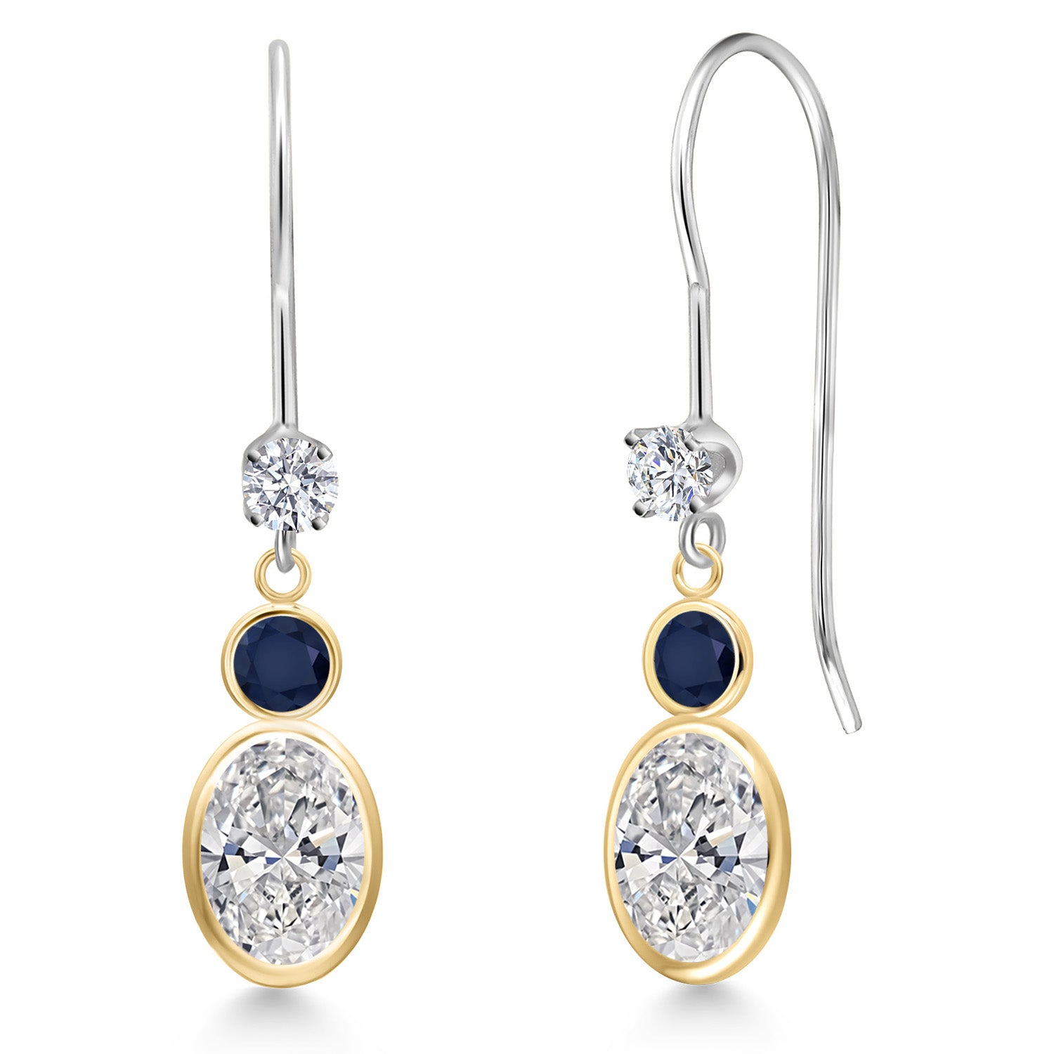 Earrings in 14K Two Tone Gold