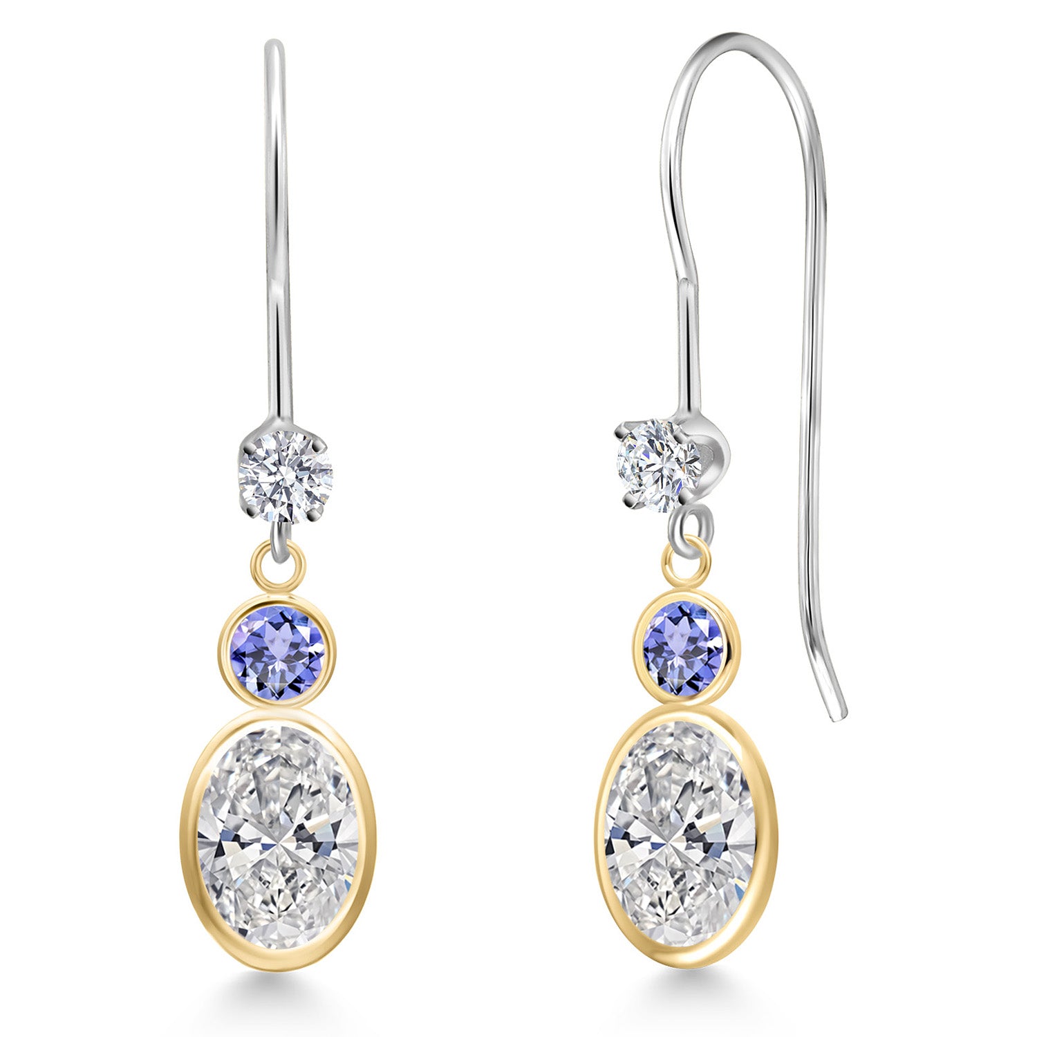 Earrings in 14K Two Tone Gold