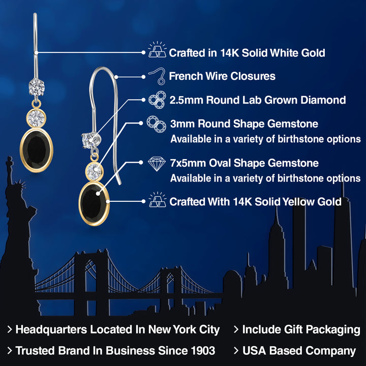 Earrings in 14K Two Tone Gold