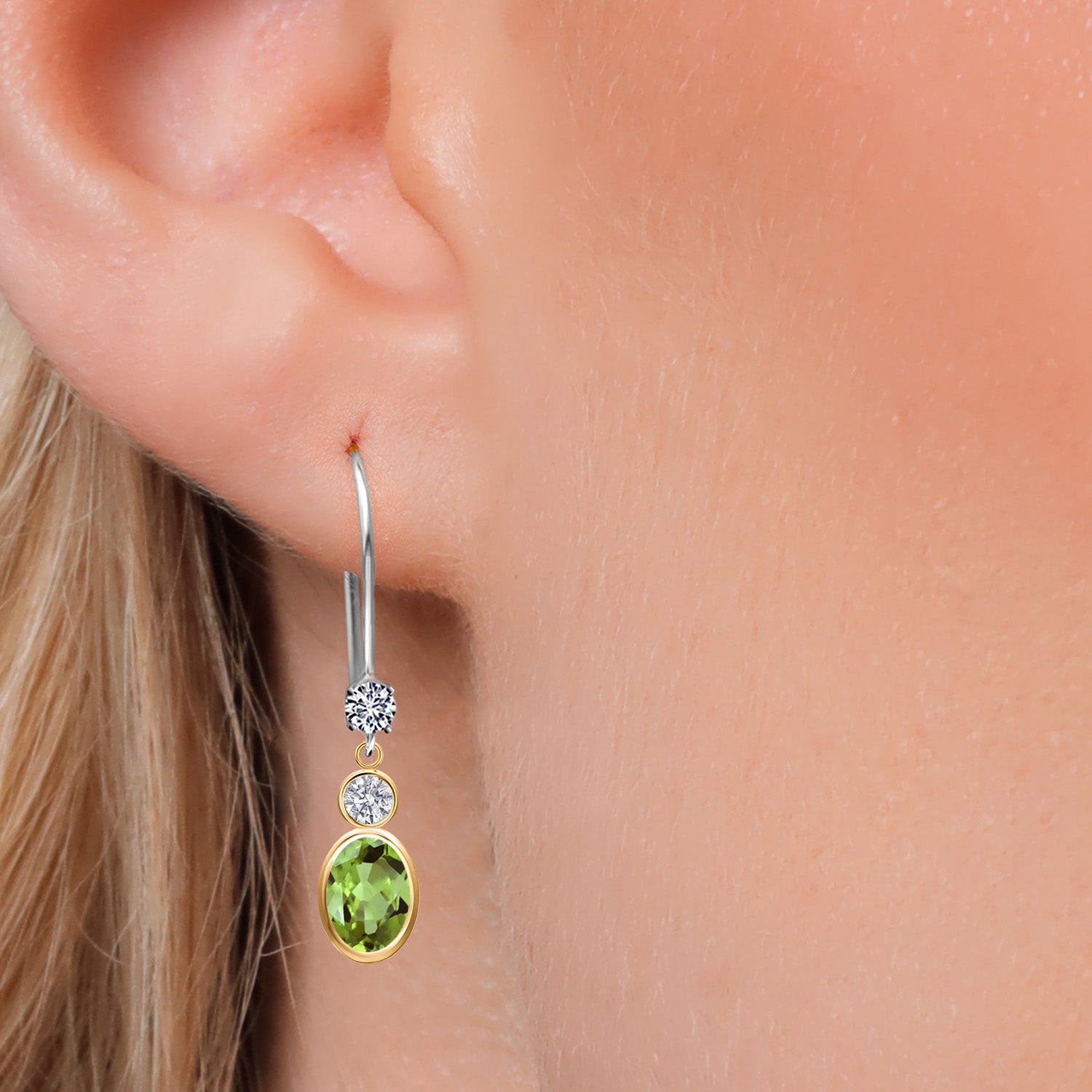 Earrings in 14K Two Tone Gold