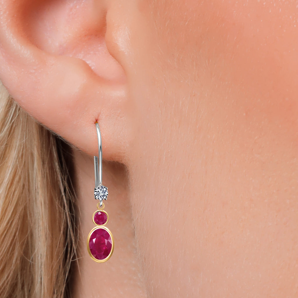 Earrings in 14K Two Tone Gold