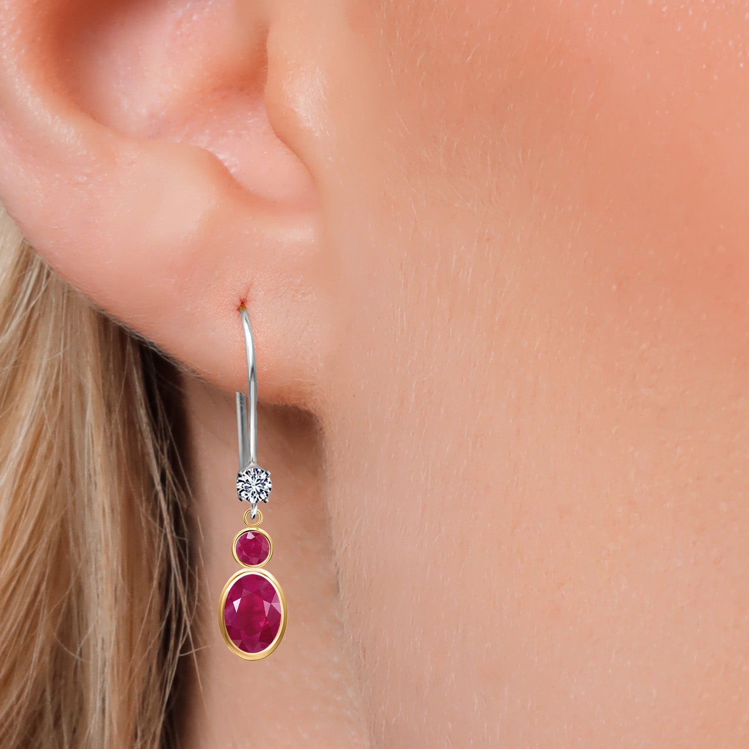 Earrings in 14K Two Tone Gold