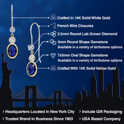 Earrings in 14K Two Tone Gold