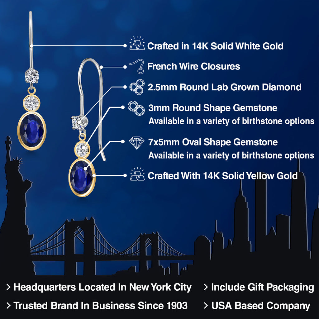 Earrings in 14K Two Tone Gold
