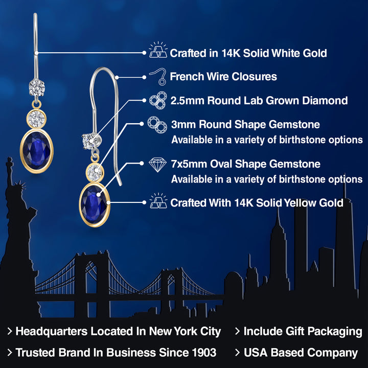 Earrings in 14K Two Tone Gold