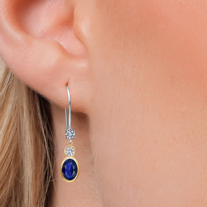 Earrings in 14K Two Tone Gold