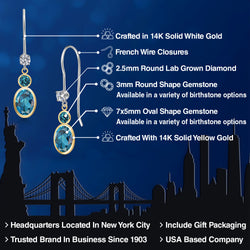Earrings in 14K Two Tone Gold