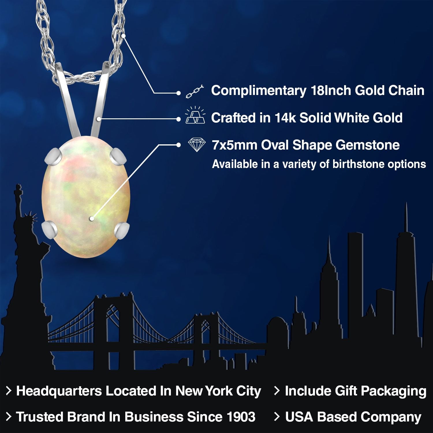 Pendant in 14K White Gold