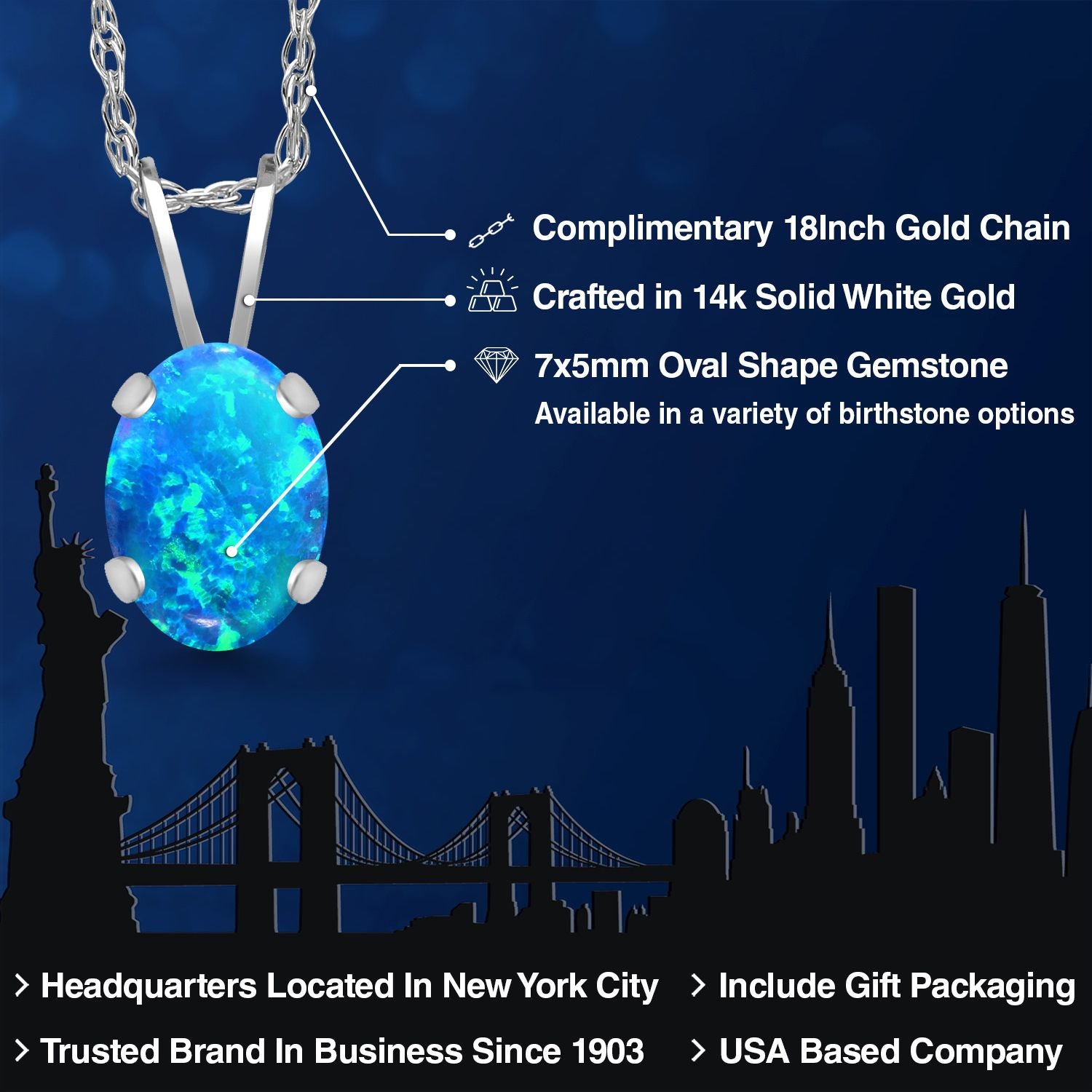 Pendant in 14K White Gold