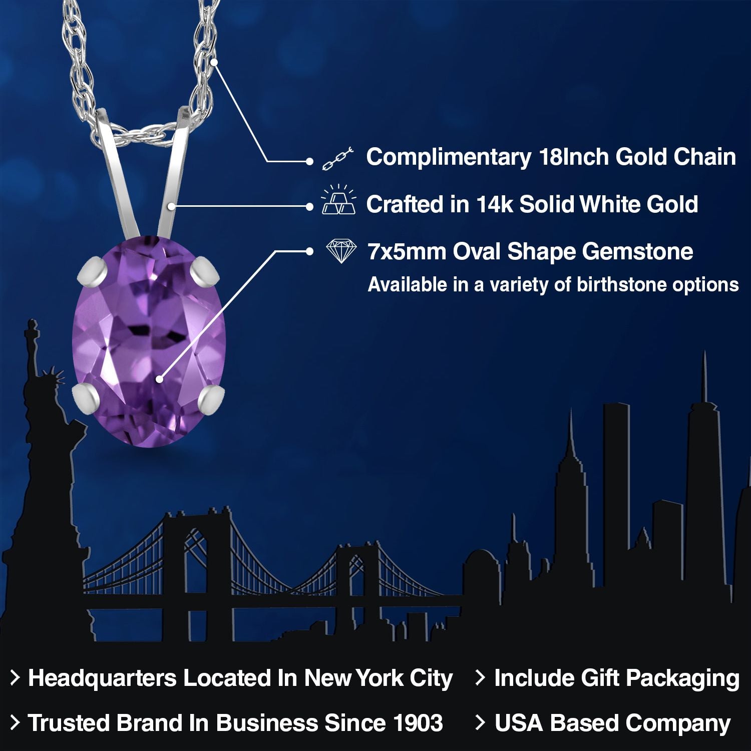 Pendant in 14K White Gold