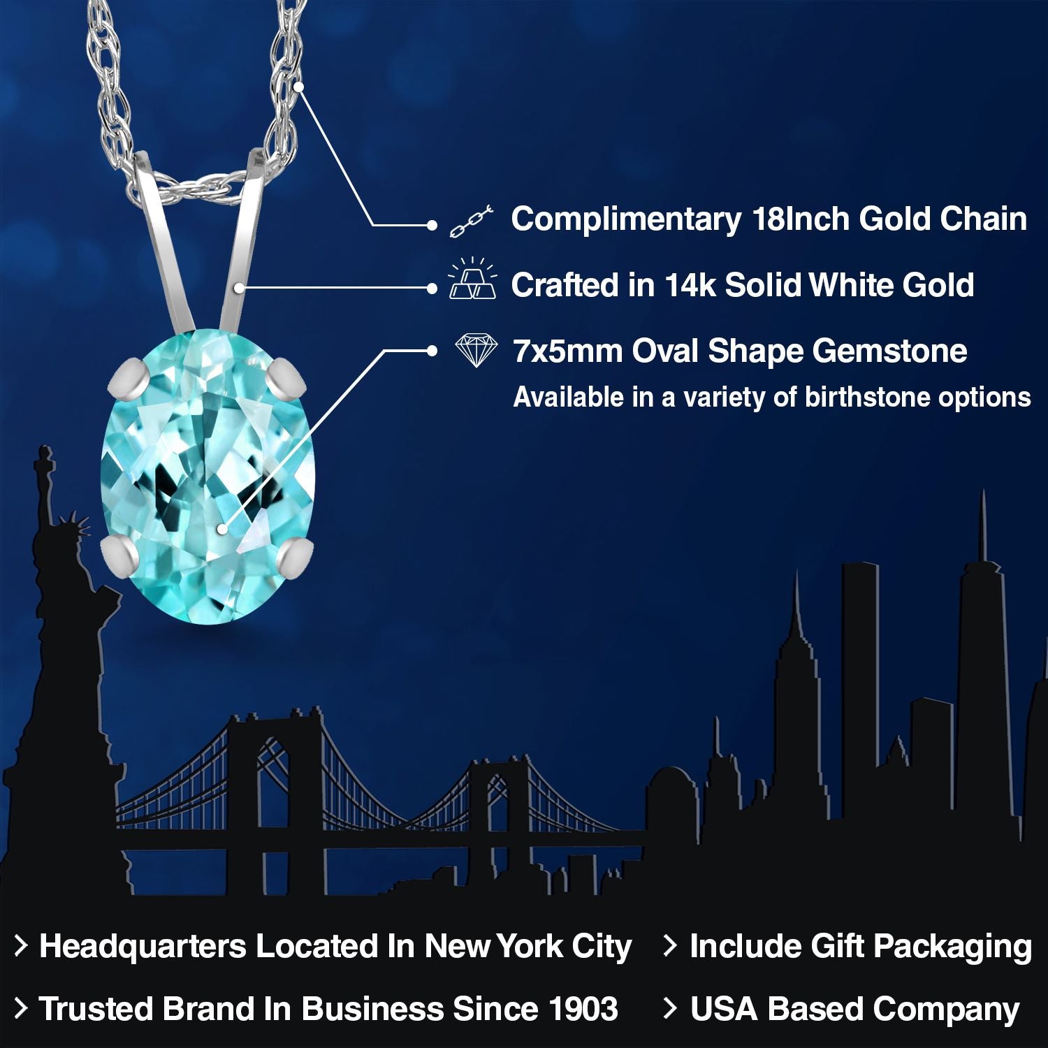 Pendant in 14K White Gold