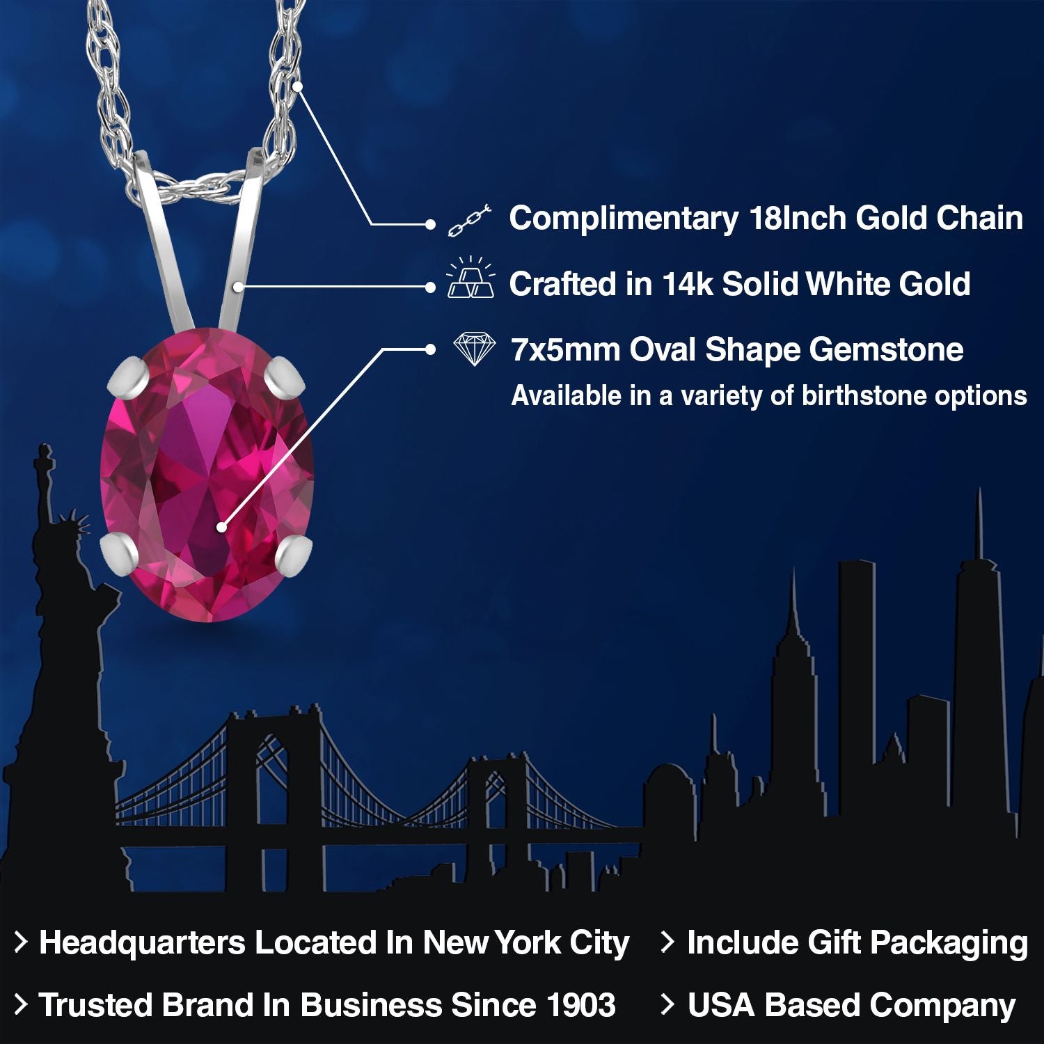 Pendant in 14K White Gold