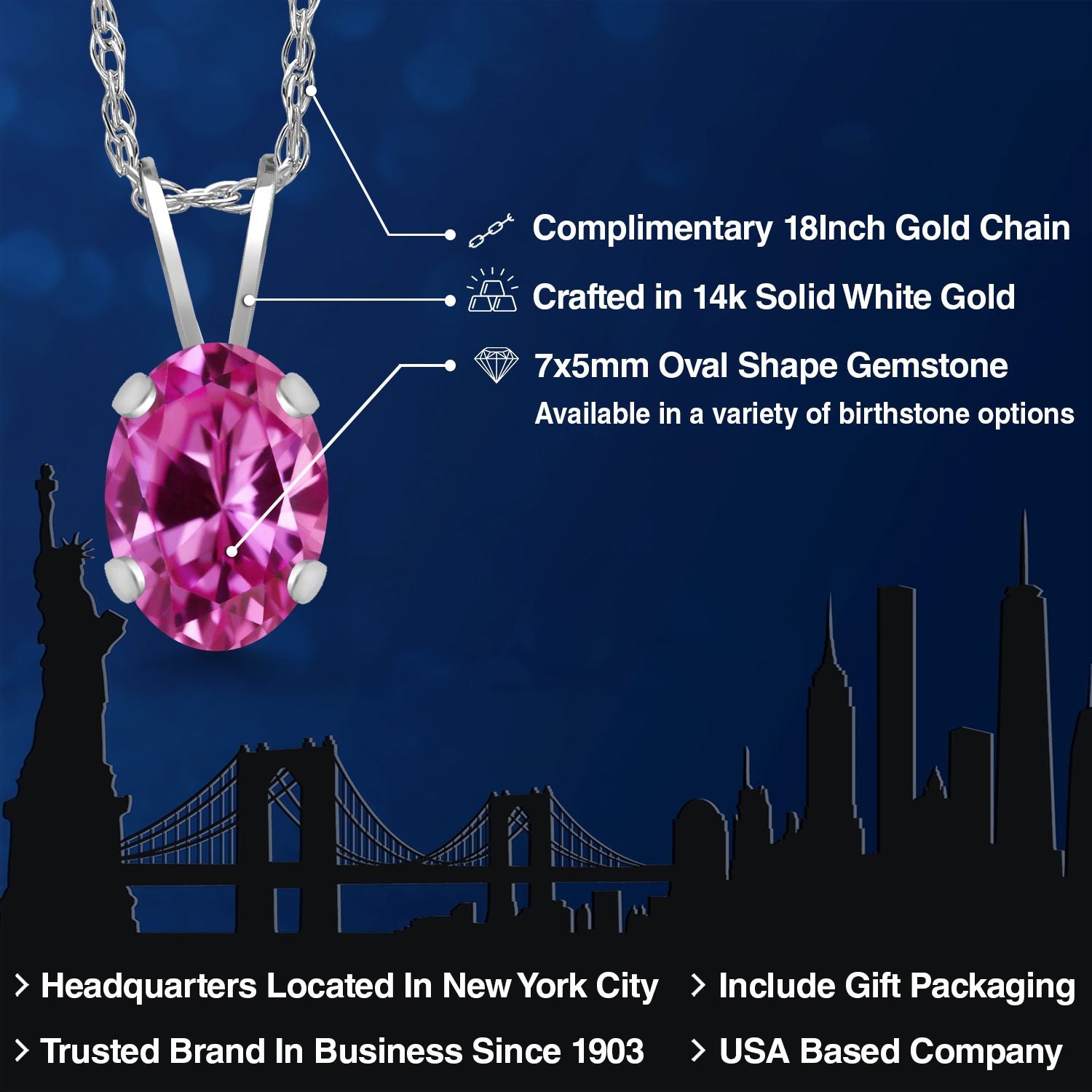 Pendant in 14K White Gold