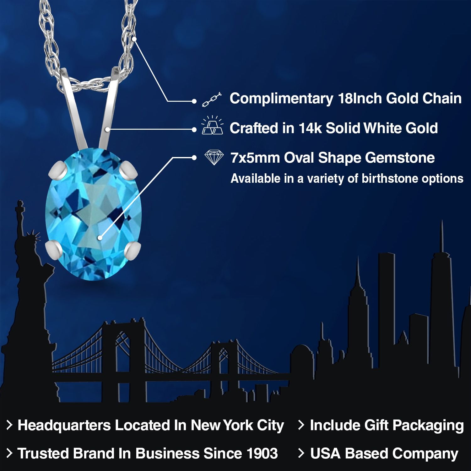 Pendant in 14K White Gold