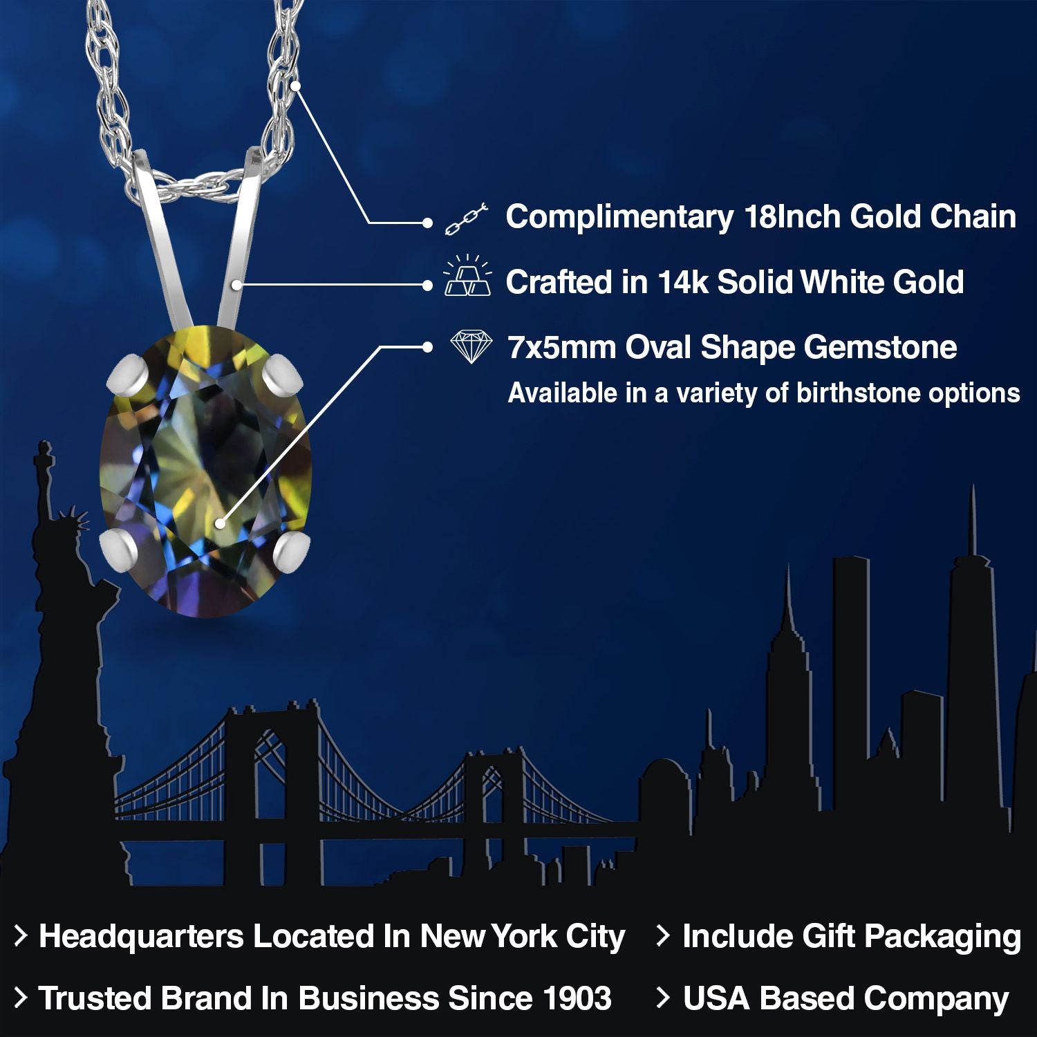 Pendant in 14K White Gold