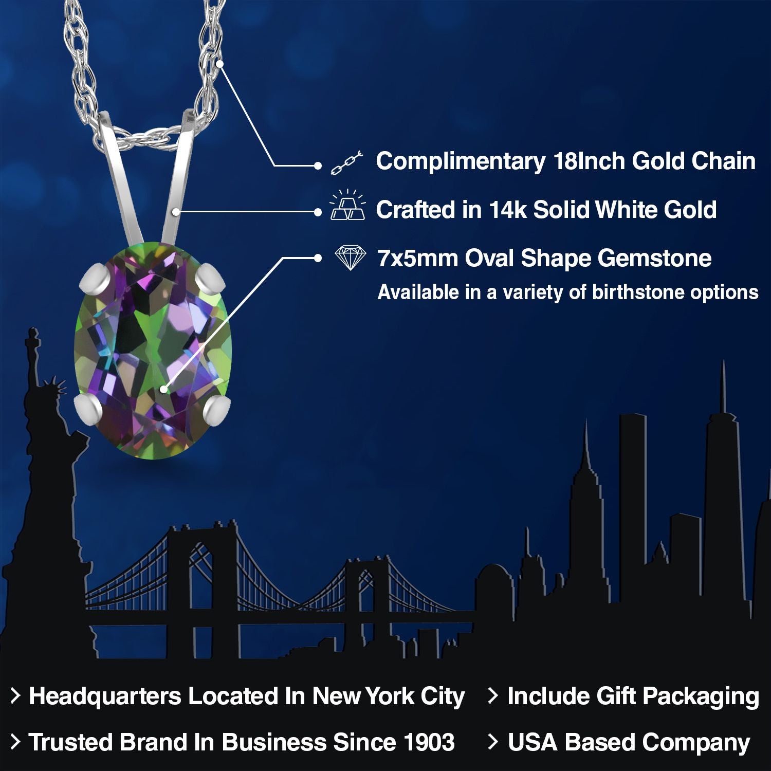 Pendant in 14K White Gold