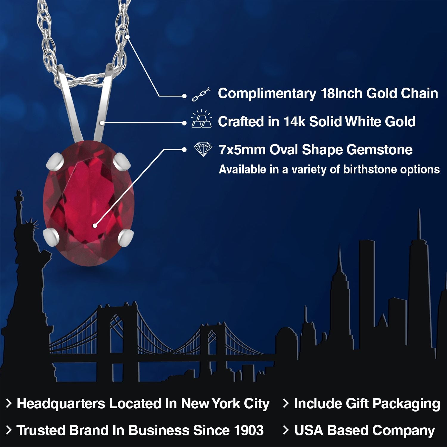 Pendant in 14K White Gold