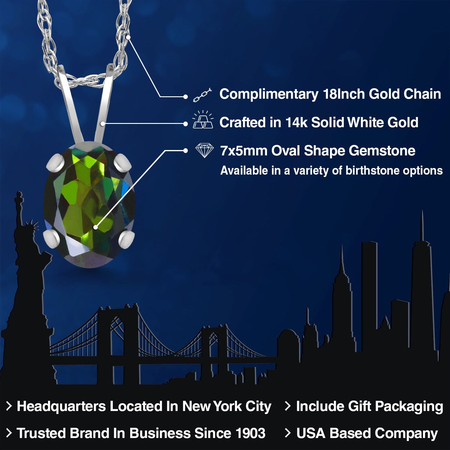 Pendant in 14K White Gold