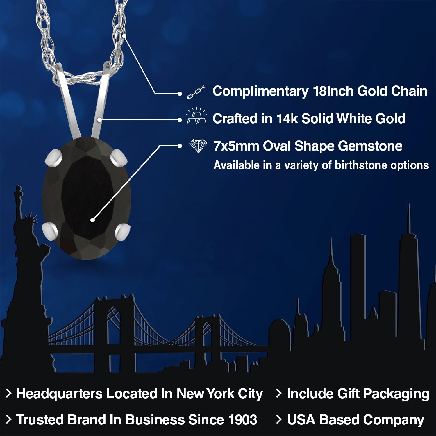 Pendant in 14K White Gold