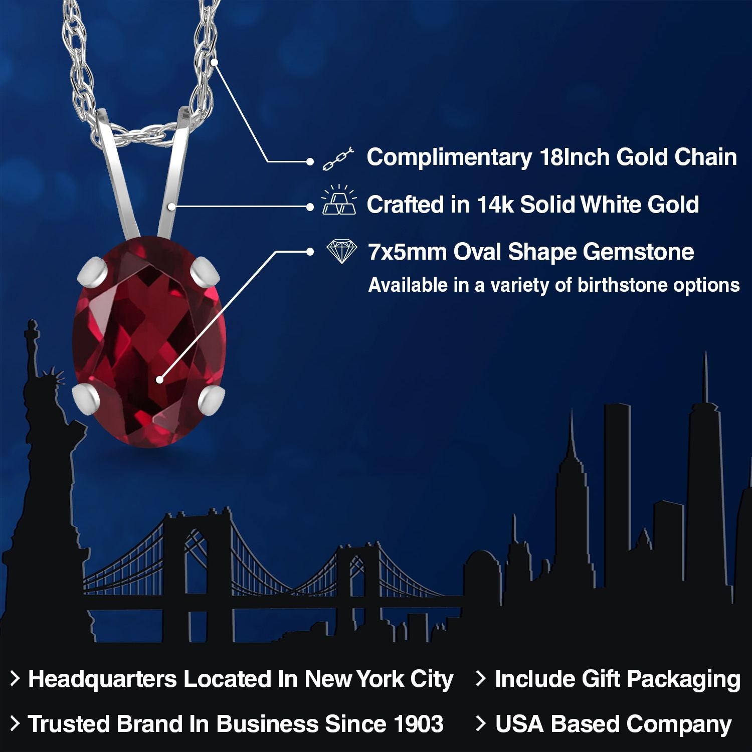 Pendant in 14K White Gold