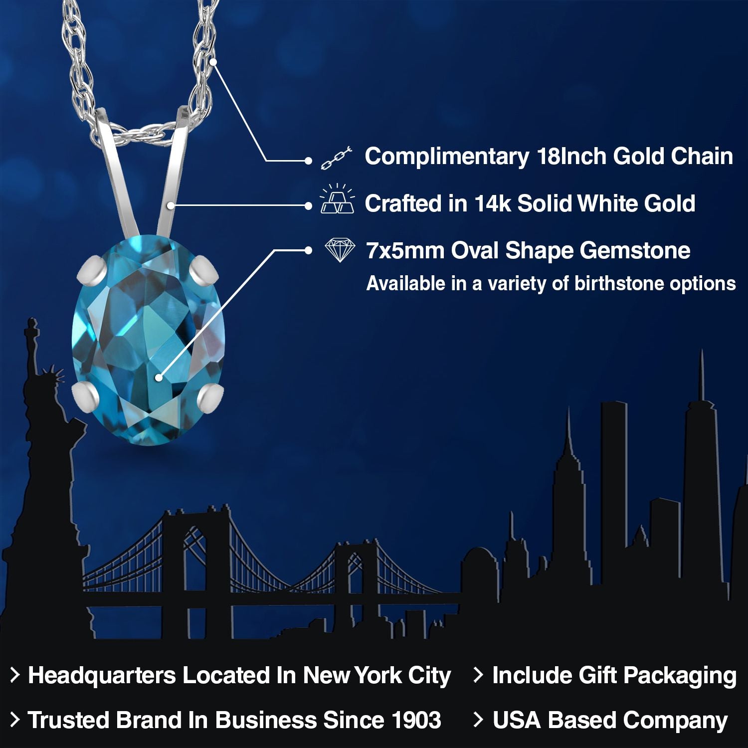 Pendant in 14K White Gold