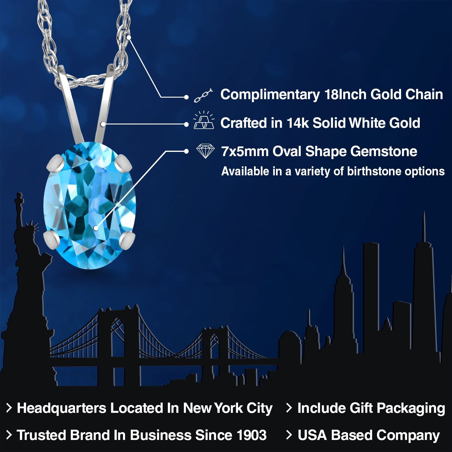 Pendant in 14K White Gold