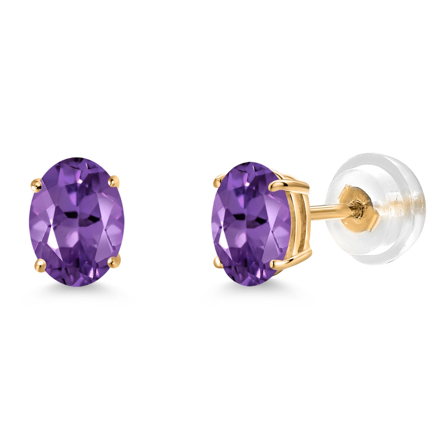 Amethyst - February_Earrings in 14K Yellow Gold