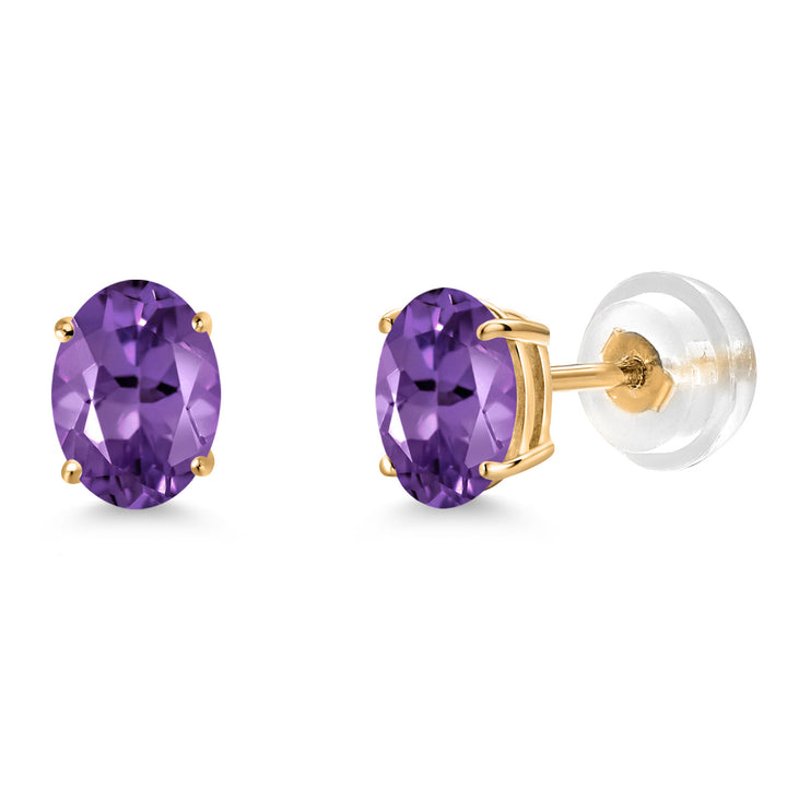Amethyst - February_Earrings in 14K Yellow Gold