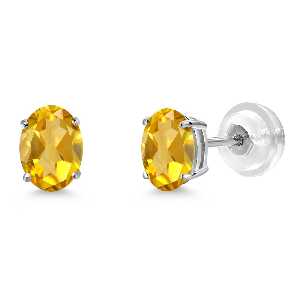 Citrine - November_Earrings in 14K White Gold