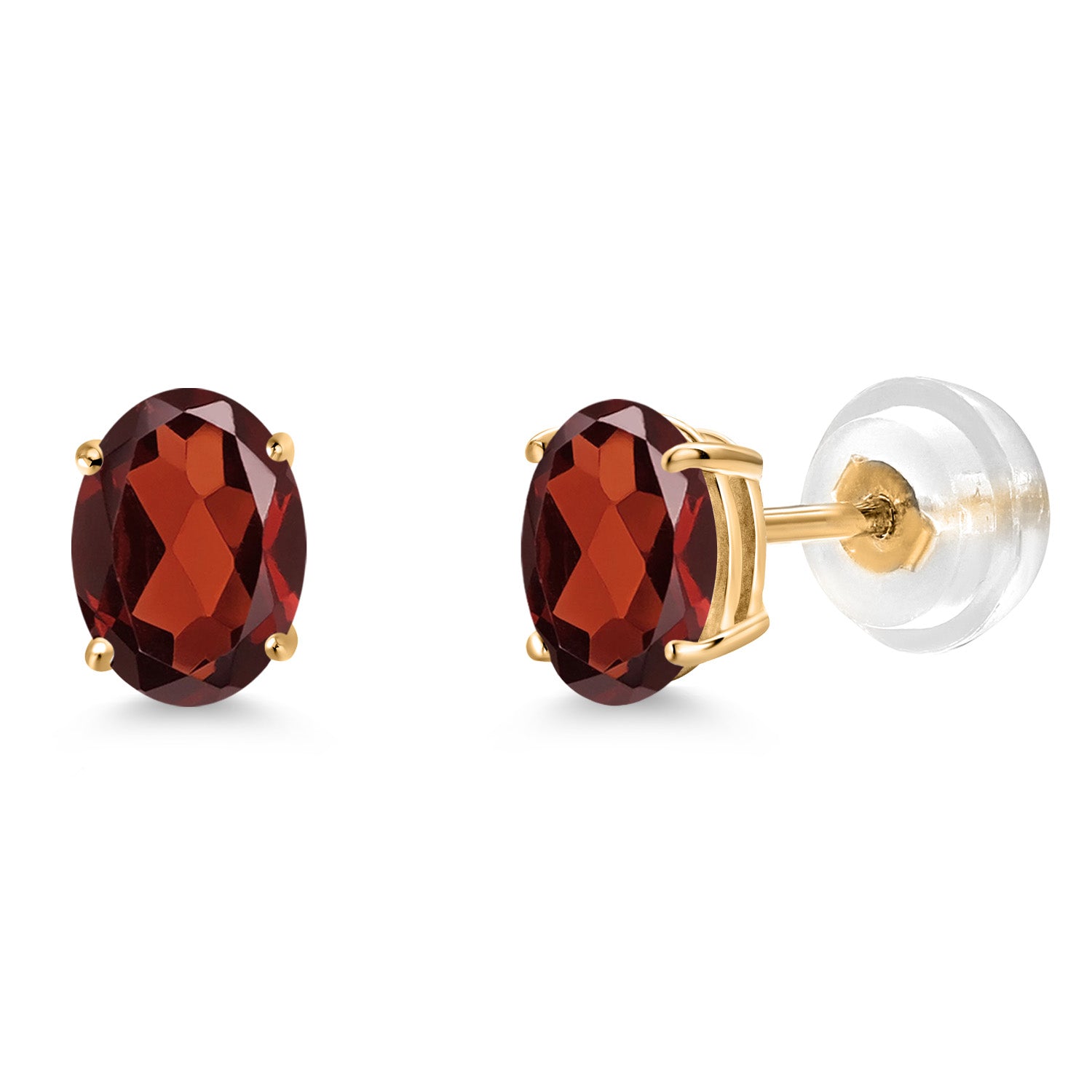 Garnet - January_Earrings in 14K Yellow Gold