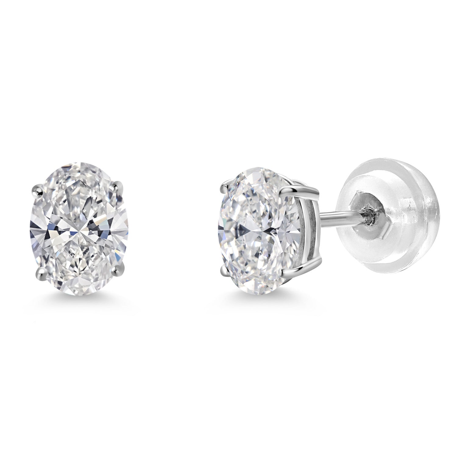 White Lab Grown Diamond - April_Earrings in 14K White Gold