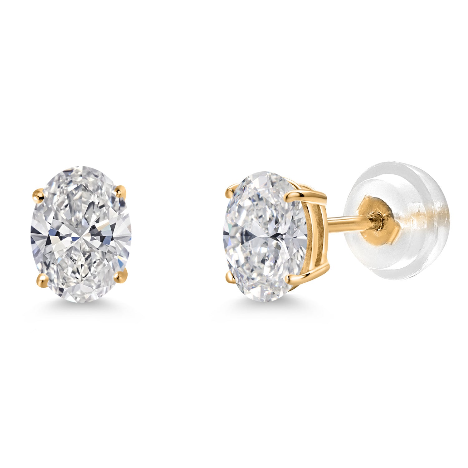White Lab Grown Diamond - April_Earrings in 14K Yellow Gold