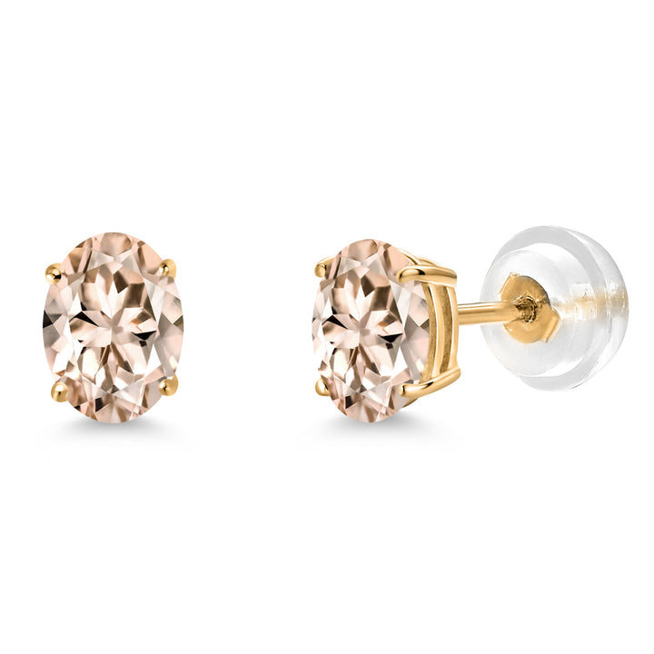 Morganite - October_Earrings in 14K Yellow Gold