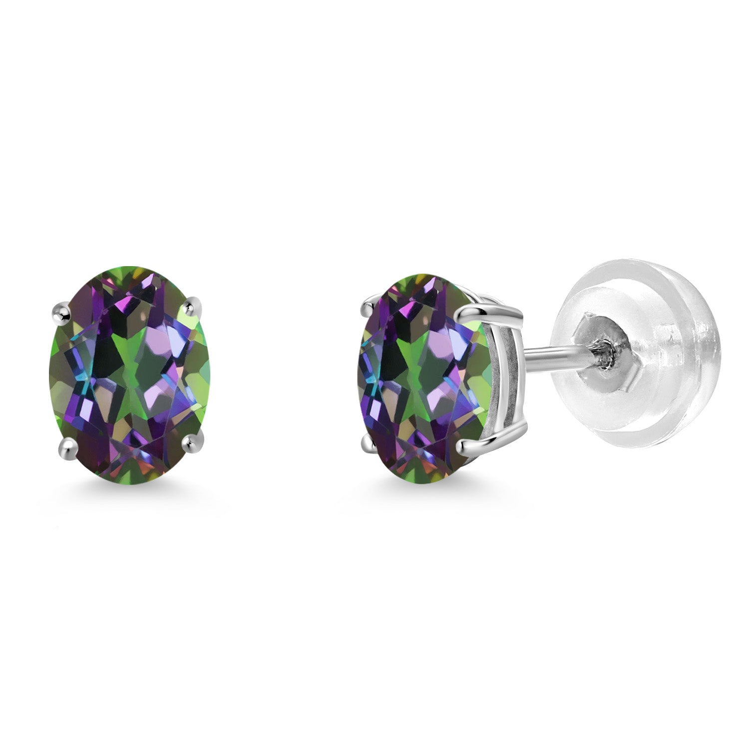 Green Mystic Topaz_Earrings in 14K White Gold