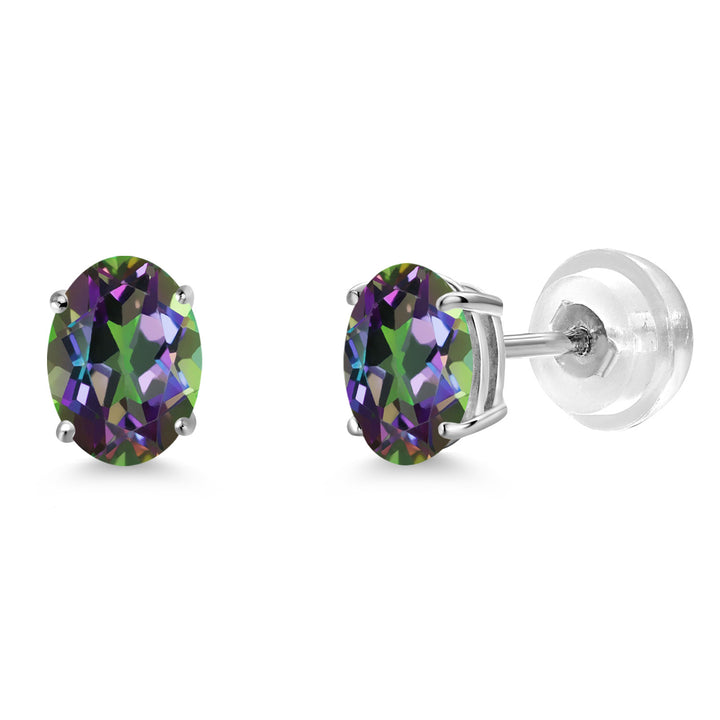 Green Mystic Topaz_Earrings in 14K White Gold
