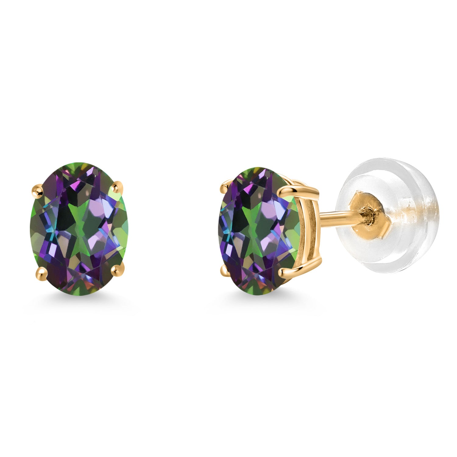 Green Mystic Topaz_Earrings in 14K Yellow Gold