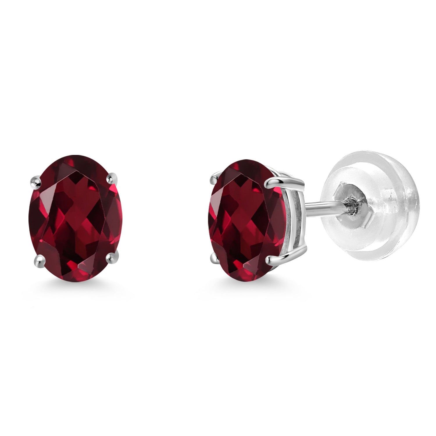 Rhodolite Garnet_Earrings in 14K White Gold