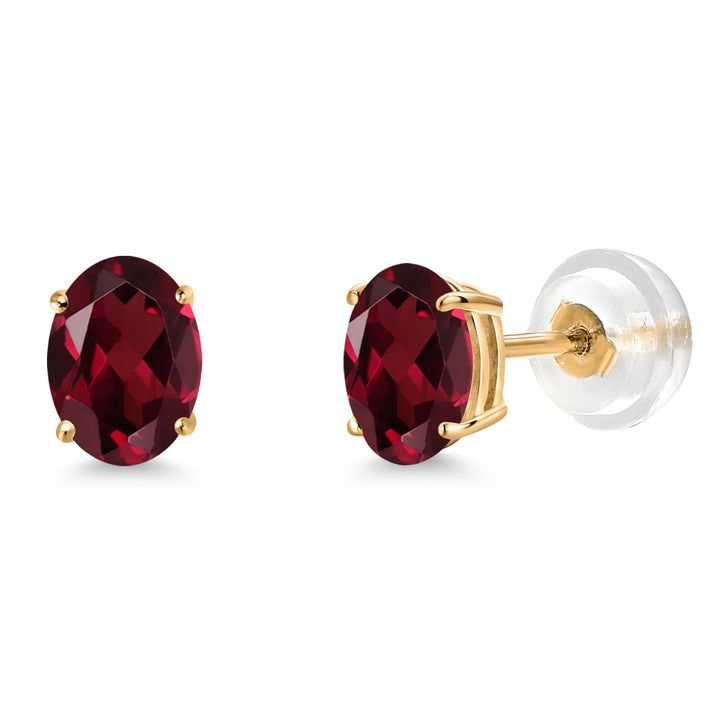 Rhodolite Garnet_Earrings in 14K Yellow Gold