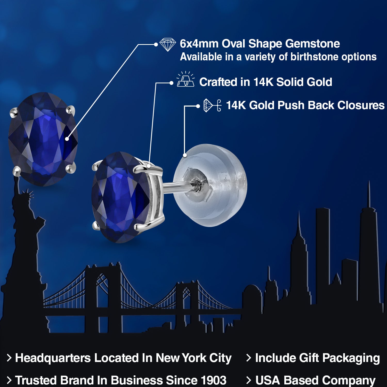 Earrings in 14K White Gold