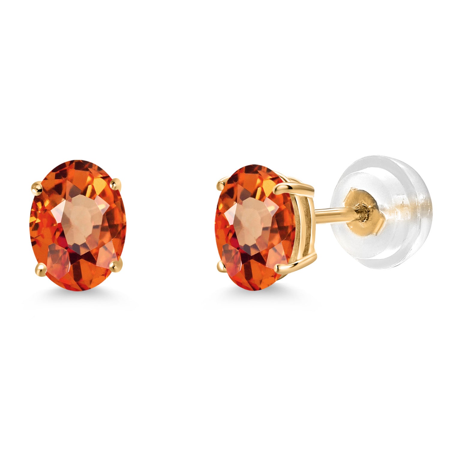 Orange Sapphire - September_Earrings in 14K Yellow Gold