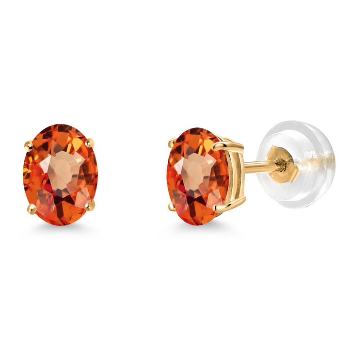 Orange Sapphire - September_Earrings in 14K Yellow Gold