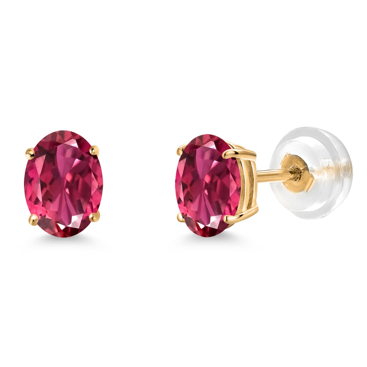 Pink Tourmaline - October_Earrings in 14K Yellow Gold