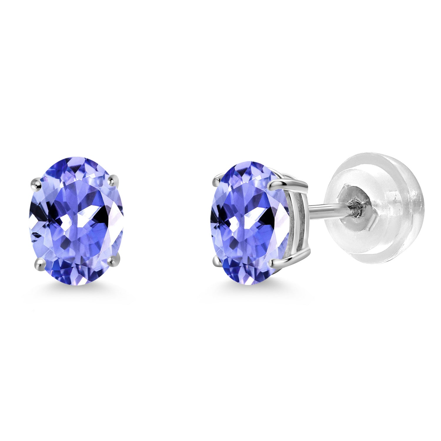 Tanzanite - December_Earrings in 14K White Gold