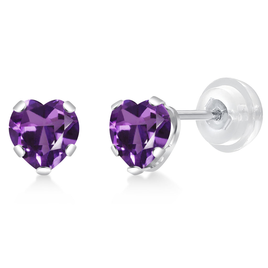 Amethyst - February_Earrings in 10K White Gold