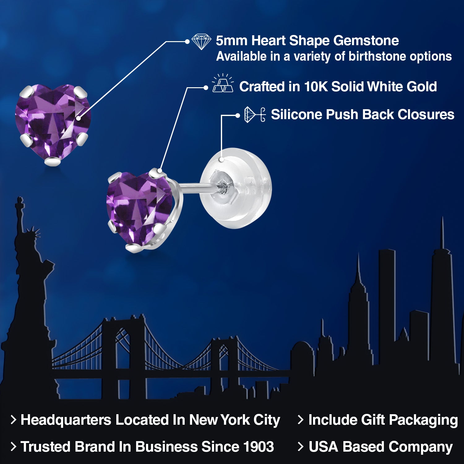 Earrings in 10K White Gold