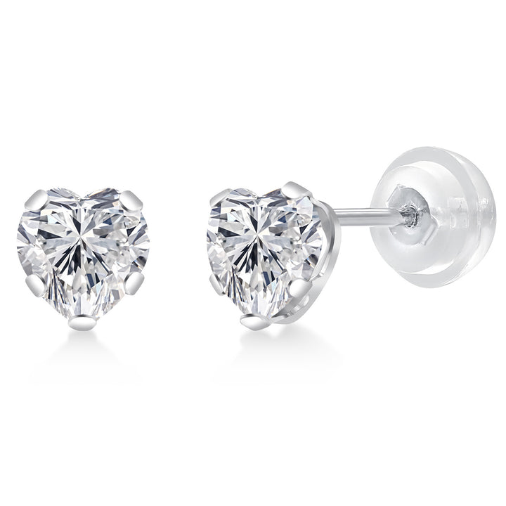 White Lab Grown Diamond - April_Earrings in 10K White Gold