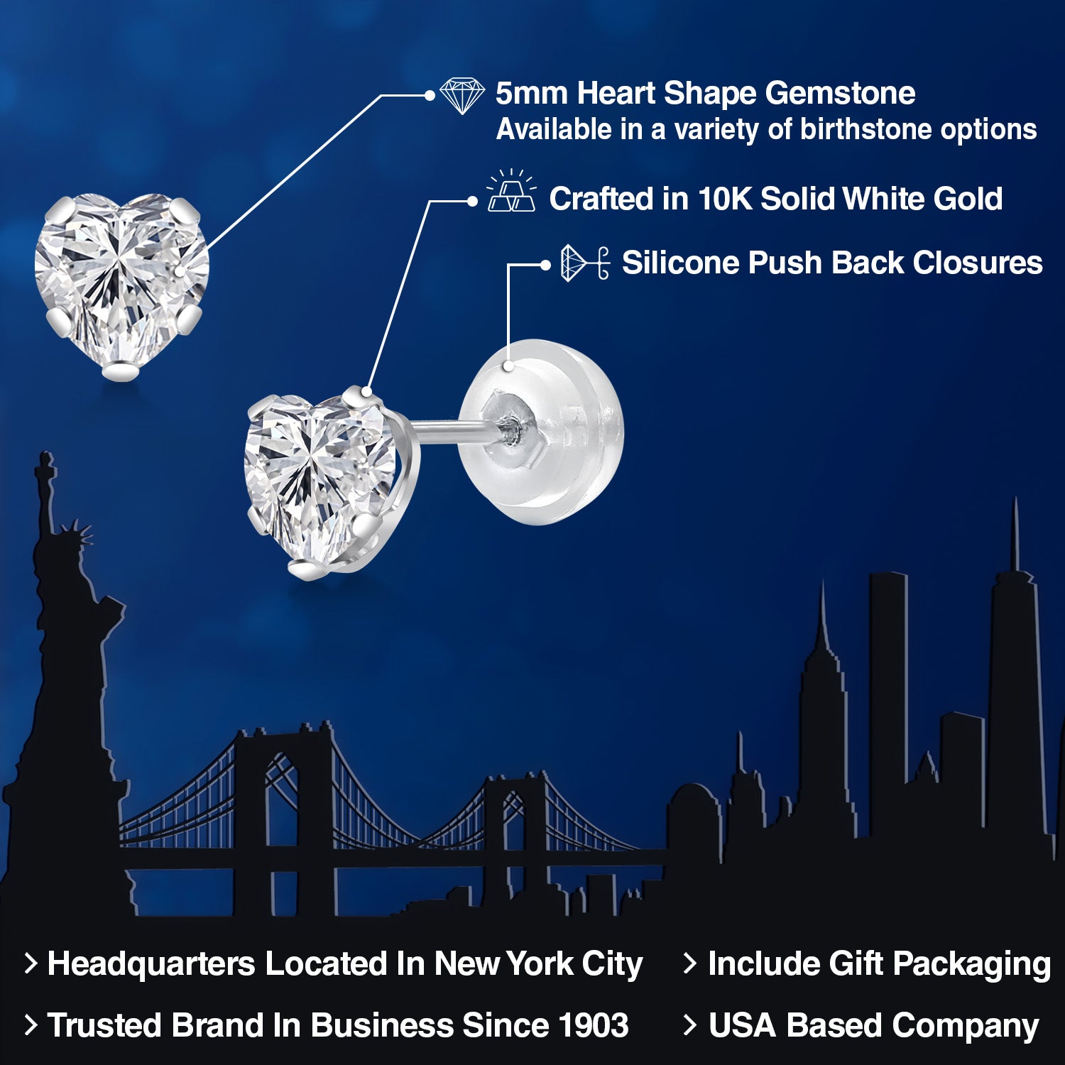 Earrings in 10K White Gold