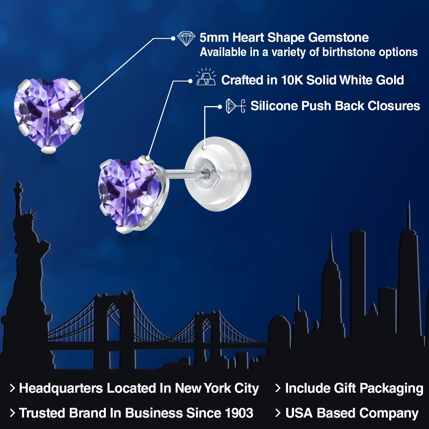 Earrings in 10K White Gold