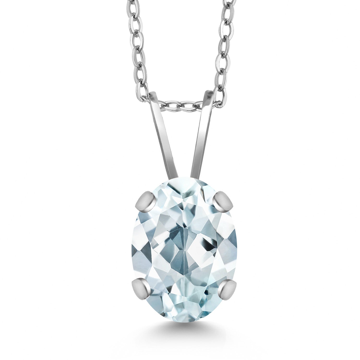 Aquamarine - March_Necklace in 14K White Gold