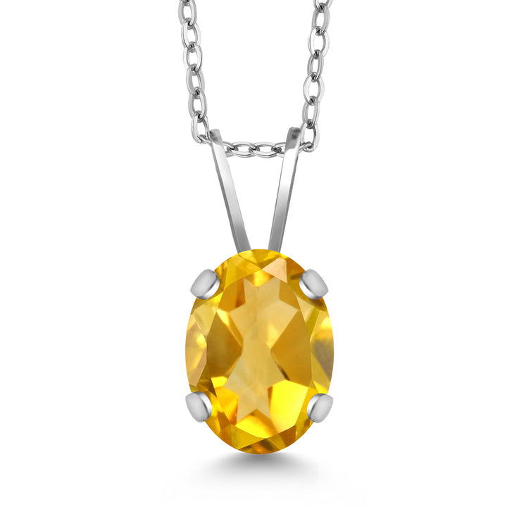Citrine - November_Necklace in 14K White Gold